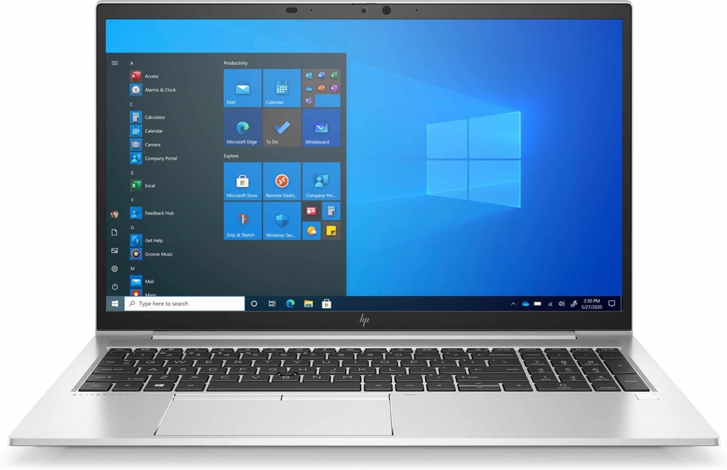 HP EliteBook 850 G8 Core i7-1165G7 (jusqu'à 4,7 GHz avec technologie Intel Turbo Boost, 12 Mo de cache, 4 cœurs), 8GB DDR4-3200 1DIMM, 256GB SSD, Win 10 Pro 64, Garantie 3 ans