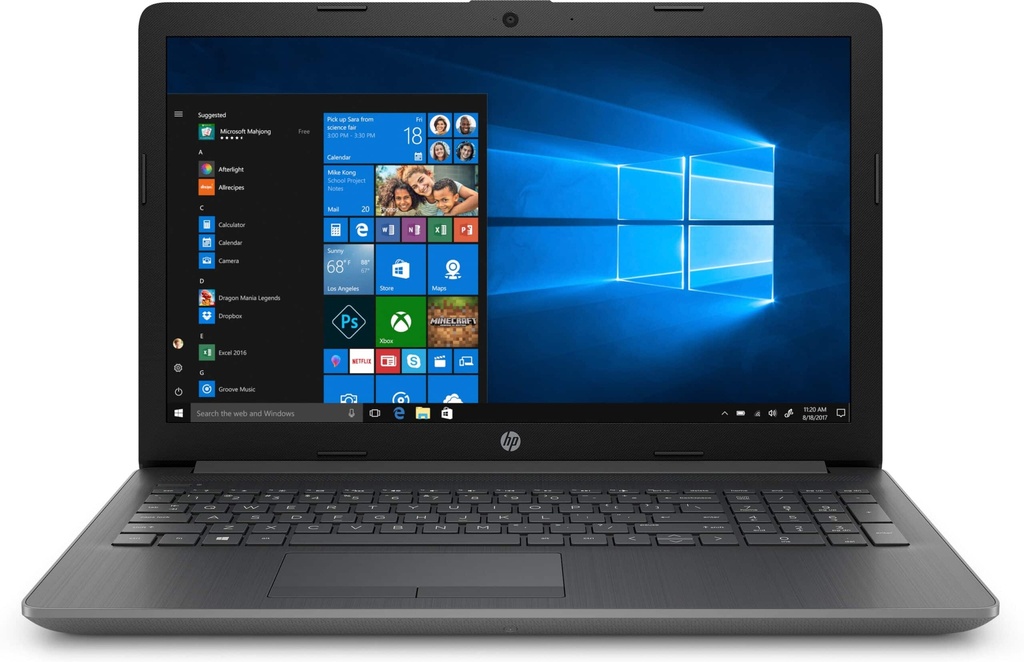 HP 15 15-dw3019nk, Intel Core i3-1115G4 (up to 4,10 GHz, 6 Mo Smart Cache, 2 cœurs), Memoire 8 Go SDRAM DDR4-2666, 256 Go SSD PCIe® NVMe™ M.2, Intel® Iris® Xᵉ, lecteur de cartes,  Écran HD 15,6" antireflet, à micro-bords, USB Type-C SuperSpeed, 2* USB Type-A SuperSpeed, prise secteur Smart Pin, HDMI 1.4b, RJ-45, 2 haut-parleurs stéréo intégrés, Realtek RTL8821CE Wi-Fi® 802.11b / g / n / ac (1 x 1) et Bluetooth® 4.2, Windows 10 Pro 64, GARANTIE 1 AN