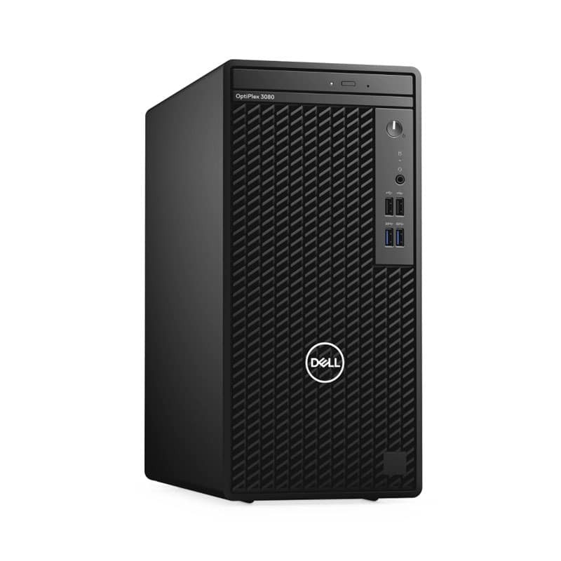 Tour Dell OptiPlex 3080, Intel  Core¾ i5-10505 12 Mo de cache, 6 cÂurs, 12 threads, 3,2 GHz à 4,6 GHz, 65 W, 8 Go (2x4 Go) de mémoire DDR4 non ECC, disque dur SATA de 3,5 pouces 512 Go , lecteur de disque optique DVD+/-RW 9,5 mm, service de base sur site de 3 ans