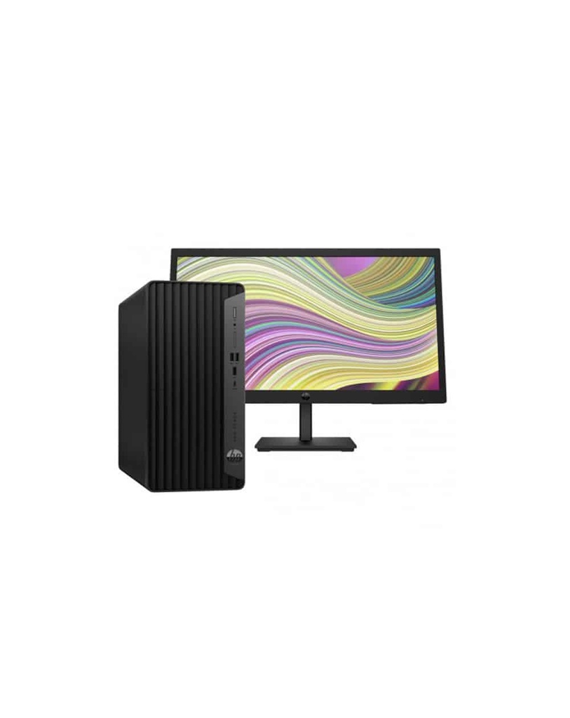 HP Pro Tower 400 G9 MT 13th, Processeur Intel i5-13500 (Jusqu à 4,80 Ghz 24MoL3 cache, 14Coeurs ), RAM  8 GB DDR4-3200 MHz RAM (1 x 8 GB), Disque dur 512Go SSD, Intel® UHD Graphics 770, USB Type-C® SuperSpeed, 3x USB Type-A SuperSpeed 10 Gbit/s, 3x USB Type-A SuperSpeed 5 Gbit/s, 2x USB Type-A,RJ-45, HDMI 1.4, DisplayPort™ 1.4, FreeDOS Ecran HP P22v G5 21.5'', Clavier filaire HP 125,